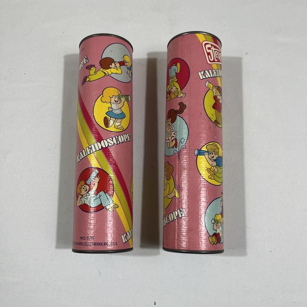 Vintage 1974 Steven Kaleidoscope No 125 Lot of 2 Pink Retro Toys 8"